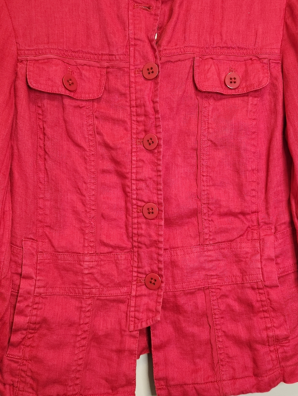 Coldwater Creek Celebrate Your Spirit Linen Button-up Jacket Size 10 - Picture 5 of 14